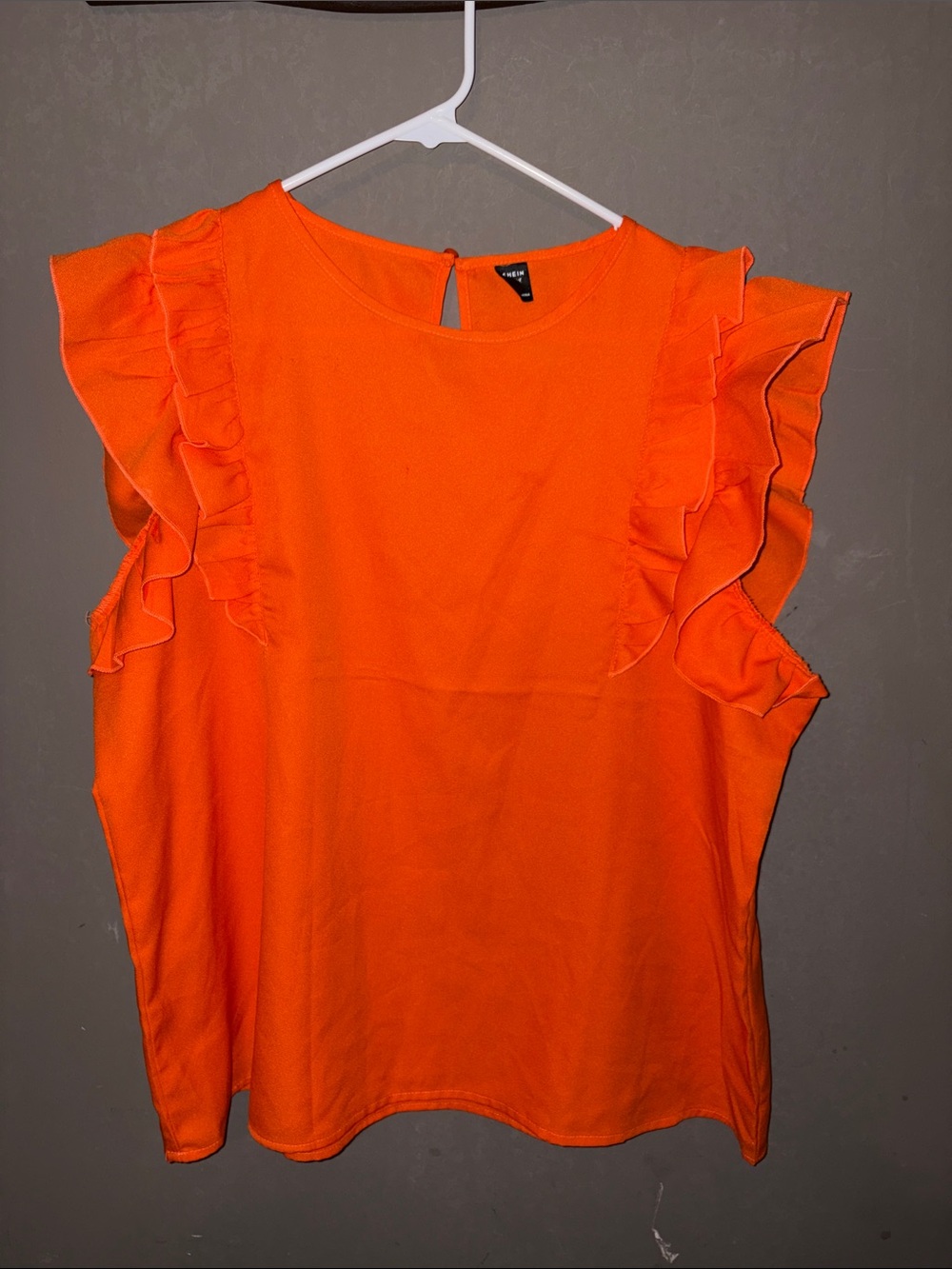 SHEIN Bright Orange Ruffle Sleeve Camisole Top and Pants
